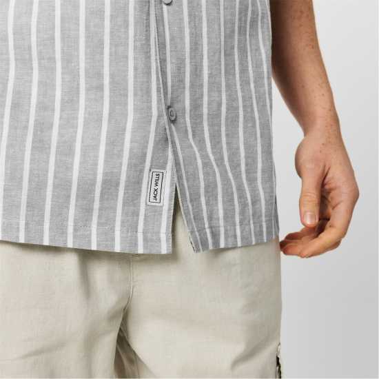 Jack Wills Men's Jw Linen Short-Sleeve Plain Shirt Jack Wills Men's Jw Linen Short-Sleeve Plain Shirt