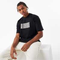 Slazenger Ft. Aitch Wavey Graphic T-Shirt Black Мъжко облекло за едри хора