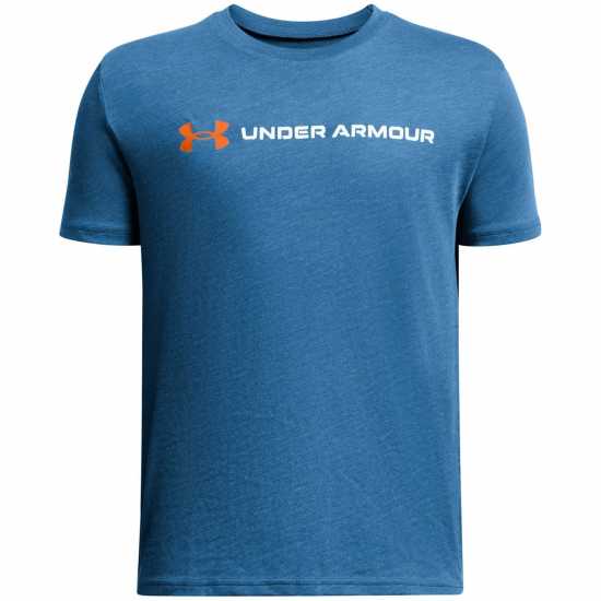 Under Armour B Logo Wordmark Ss PhtnBlue/Wht Детски тениски и фланелки