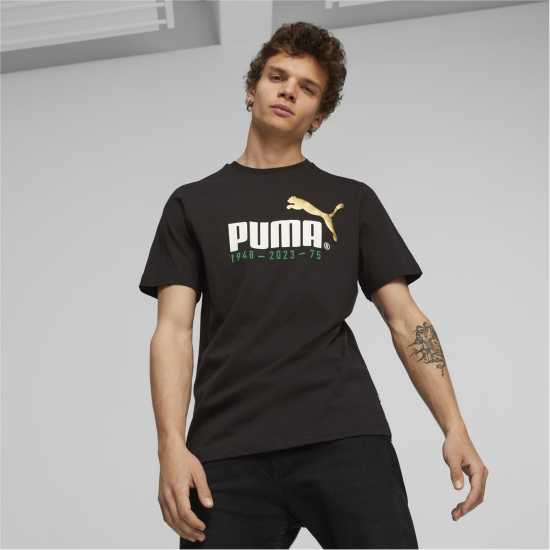 Puma No. 1 Logo Celebration Tee Black Мъжко облекло за едри хора