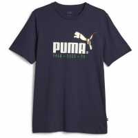 Puma No. 1 Logo Celebration Tee Navy Мъжко облекло за едри хора