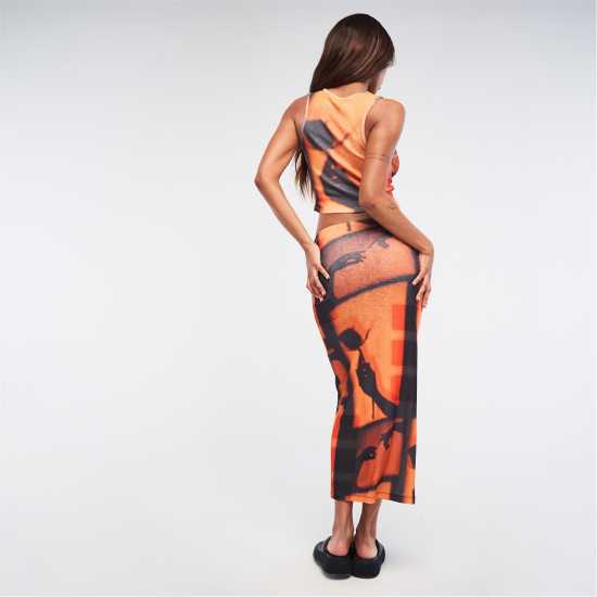 Co Ord Photographic Print Maxi Skirtprint  Дамско облекло плюс размер