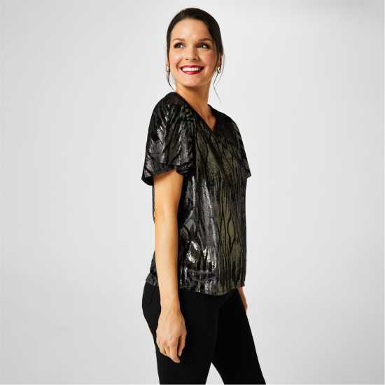Дамски ризи и тениски Biba Patterned Foil Top Biba Patterned Foil Top Дамски ризи и тениски