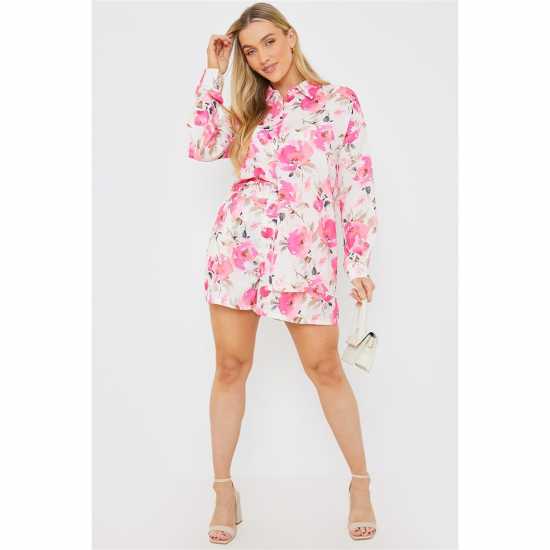 Тениска In The Style In The Style Floral Print Shirt  Дамски ризи и тениски