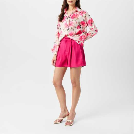 Тениска In The Style In The Style Floral Print Shirt  Дамски ризи и тениски