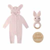 Baby Girl Bunny Romper And Rattle Gift