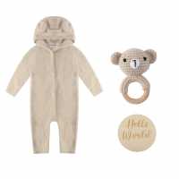 Baby Boy Bear Romper And Rattle Gift  Бебешки дрехи