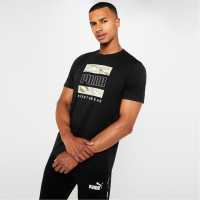 Puma Мъжка Риза Graphic T-Shirt Mens Black Camo Box Мъжки ризи