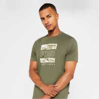 Puma Мъжка Риза Graphic T-Shirt Mens Khaki Camo Box Мъжки ризи