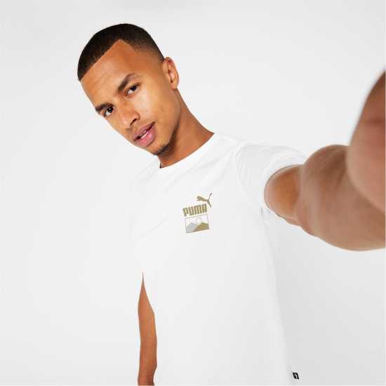 Puma Мъжка Риза Graphic T-Shirt Mens White Back Мъжки ризи