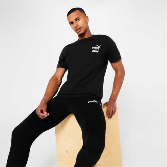 Puma Мъжка Риза Graphic T-Shirt Mens Black Back Мъжки ризи