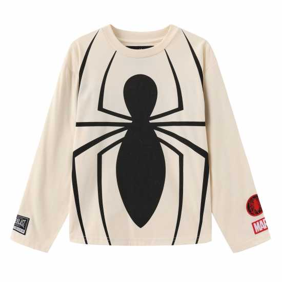 Риза С Дълъг Ръкав Everlast Spiderman Long Sleeve Shirt Juniors Крем Детски тениски и фланелки