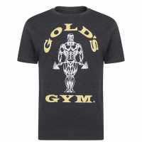 Golds Gym Мъжка Тениска Gym Muscle Joe T Shirt Mens Charcoal Мъжко облекло за едри хора