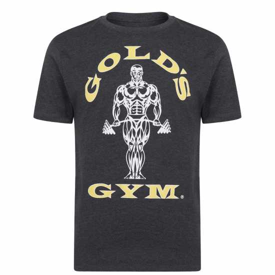 Golds Gym Мъжка Тениска Gym Muscle Joe T Shirt Mens Charcoal Мъжки тениски и фланелки