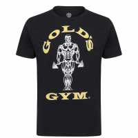 Golds Gym Мъжка Тениска Gym Muscle Joe T Shirt Mens Черно Мъжко облекло за едри хора