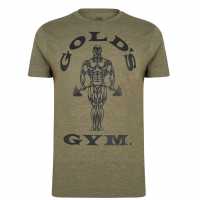 Golds Gym Мъжка Тениска Gym Muscle Joe T Shirt Mens Army Green Мъжко облекло за едри хора