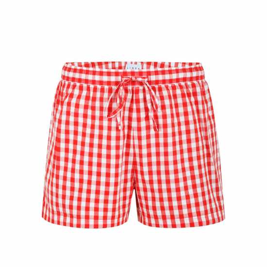 Linea Pyjama Shorts Червено/Бяло 