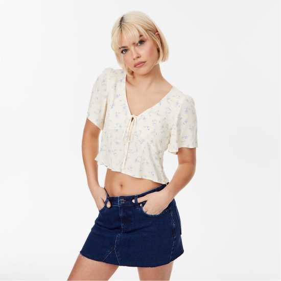 Дамски ризи и тениски Jack Wills Keyhole Blouse Бяло печатане Jack Wills Keyhole Blouse Бяло печатане Дамски ризи и тениски