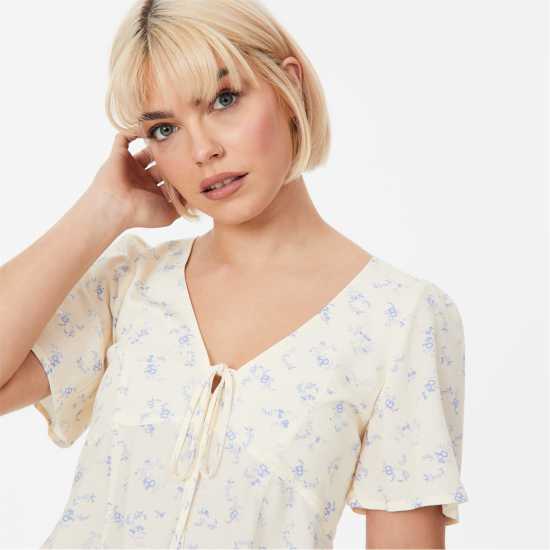 Дамски ризи и тениски Jack Wills Keyhole Blouse Бяло печатане Jack Wills Keyhole Blouse Бяло печатане Дамски ризи и тениски