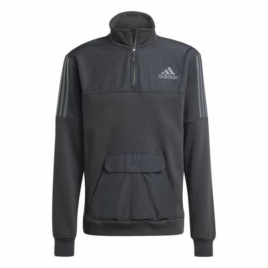 Adidas Мъжко Спортно Горнище Quarter Zip Tech Track Jacket Mens Черно Мъжки полар