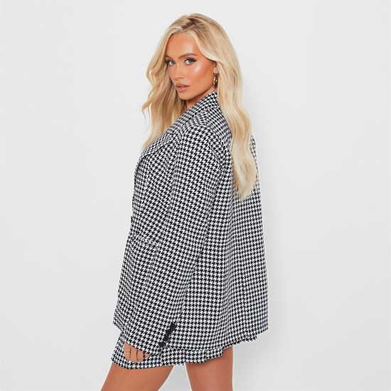 I Saw It First Check Double Breasted Tailored Blazer Dogtooth Дамски грейки