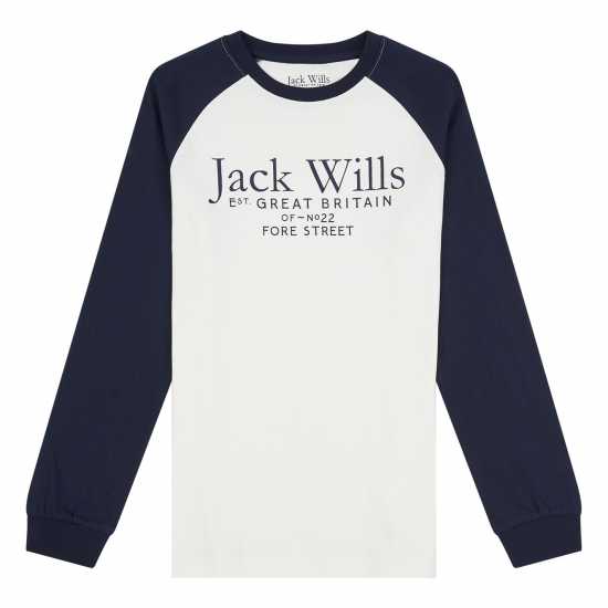 Jack Wills Raglan Long Sleeve T-Shirt Junior Boys  Детски тениски и фланелки