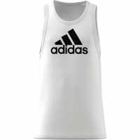 Adidas Logo Vest Mens White/Black Мъжки тениски с яка