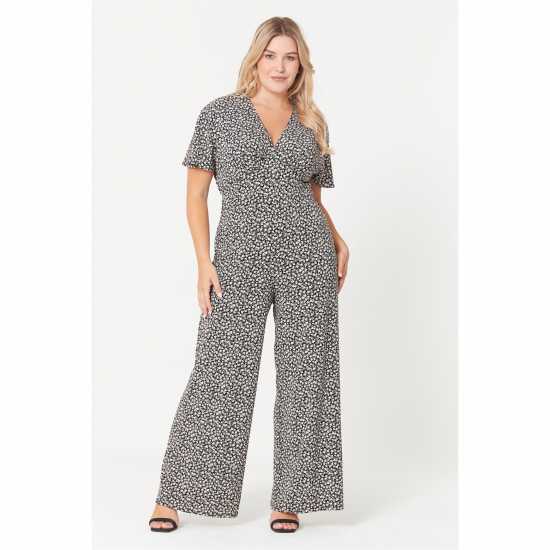 Дамски поли и рокли Be You Mono Wide Leg Printed Jumpsuit Be You Mono Wide Leg Printed Jumpsuit Дамски поли и рокли