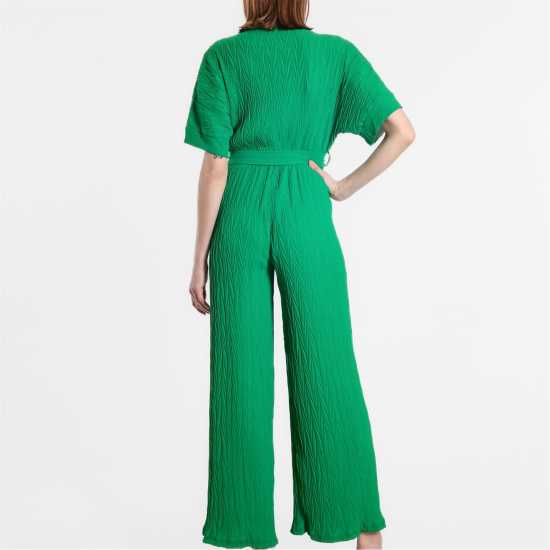 Leg Plisse Jumpsuit Green Дамски поли и рокли