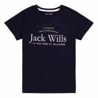 Jack Wills Kids Girls Forstal Script Logo T-Shirt