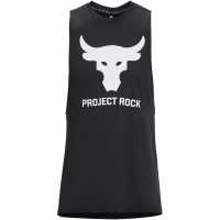 Under Armour Project Rock Brahma Sleeveless Vest Mens Black/White Мъжки ризи