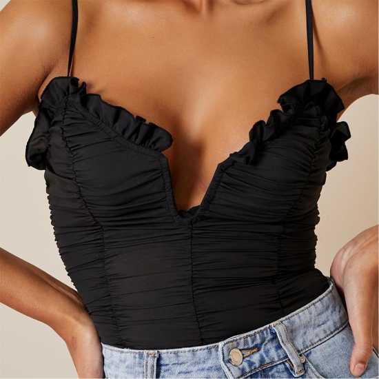 Ruched Plunge Front Top  Дамски потници