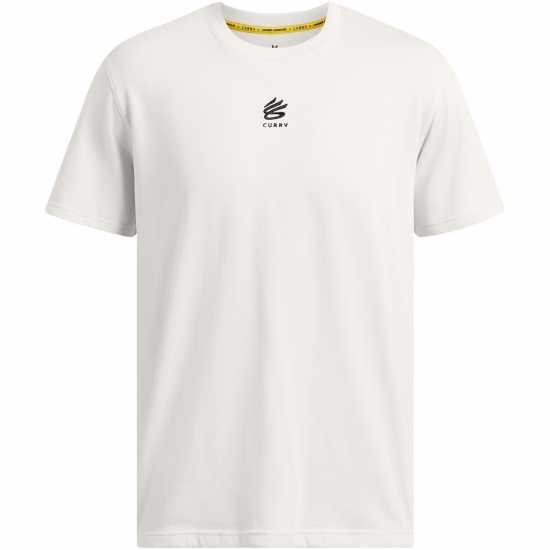 Under Armour Мъжка Риза Curry Logo Heavyweight T-Shirt Mens Бяло/Черно Баскетболно облекло