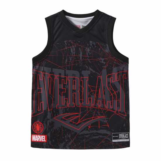 Everlast Spiderman V-Neck Vest Juniors Black Детски потници