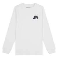 Тениска Момчета Jack Wills Long Sleeve Tee Junior Boys Bright White Детски тениски и фланелки