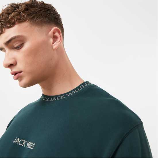 Jack Wills Jacquard T-Shirt Dark Green Мъжки ризи
