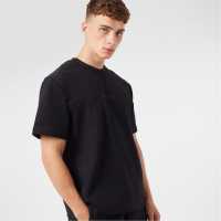 Jack Wills Jacquard T-Shirt Black Мъжки ризи