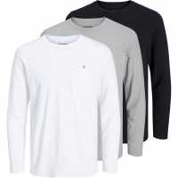 Jack And Jones Crew Neck Long-Sleeve T-Shirt Бяло/Сиво/Черно Jack And Jones Crew Neck Long-Sleeve T-Shirt Бяло/Сиво/Черно