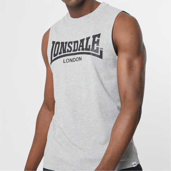Lonsdale Essentials Tank Vest Grey Marl Мъжко облекло за едри хора