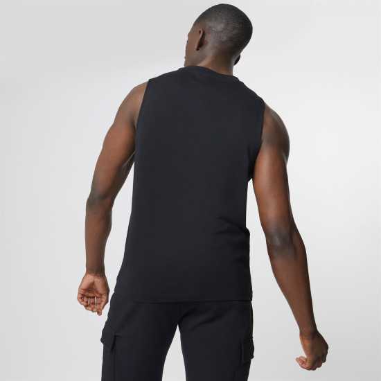 Lonsdale Essentials Tank Vest Black Мъжко облекло за едри хора