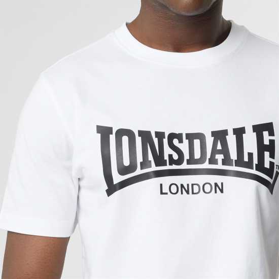 Lonsdale Тениска С Лого Essentials Logo Tee White Мъжко облекло за едри хора