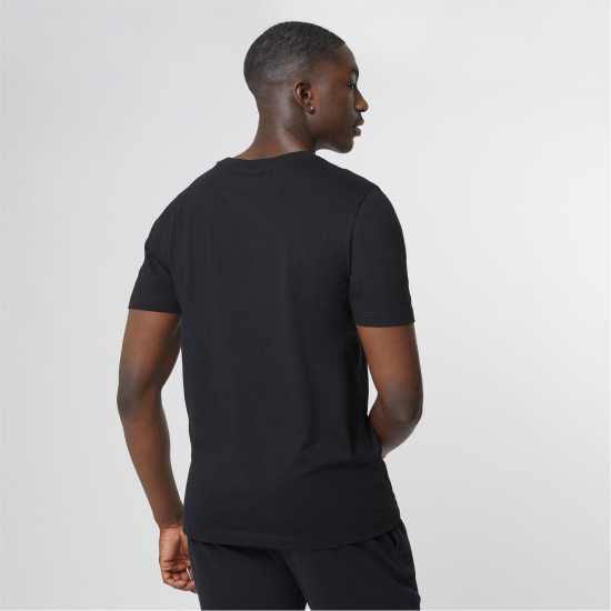Lonsdale Тениска С Лого Essentials Logo Tee Black Мъжко облекло за едри хора