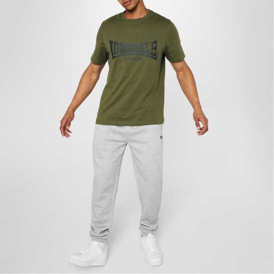 Lonsdale Тениска С Лого Essentials Logo Tee Khaki Мъжко облекло за едри хора