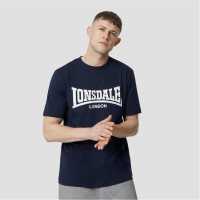 Lonsdale Тениска С Лого Essentials Logo Tee Navy Мъжко облекло за едри хора