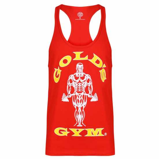 Golds Gym Muscle Joe Premium Stringer Vest Red Мъжко облекло за едри хора