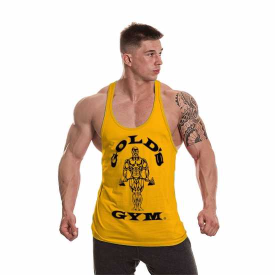 Golds Gym Muscle Joe Premium Stringer Vest Gold Мъжко облекло за едри хора