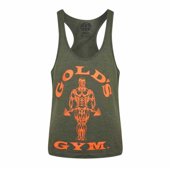 Golds Gym Muscle Joe Premium Stringer Vest Army Мъжко облекло за едри хора