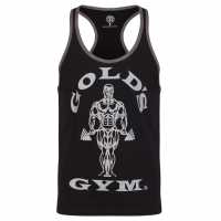 Golds Gym Muscle Joe Contrast Stringer Vest Mens Black Мъжко облекло за едри хора
