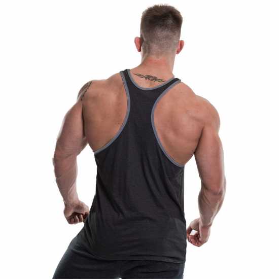 Golds Gym Muscle Joe Contrast Stringer Vest Mens Black Мъжко облекло за едри хора