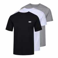 Dkny Мъжка Риза 3 Pack Short Sleeve T-Shirt Mens Blk/Wht/Gry Holiday Essentials
